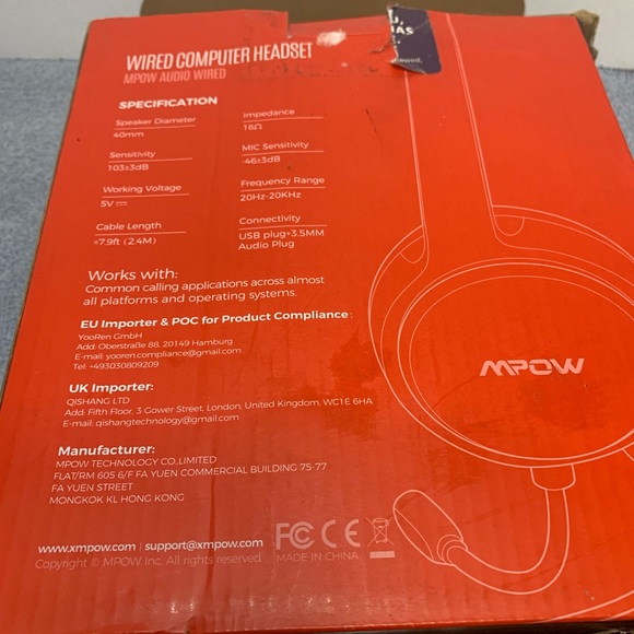 MPOW wired Headset with microphone. Brand New Never Used - Picture 3 of 4